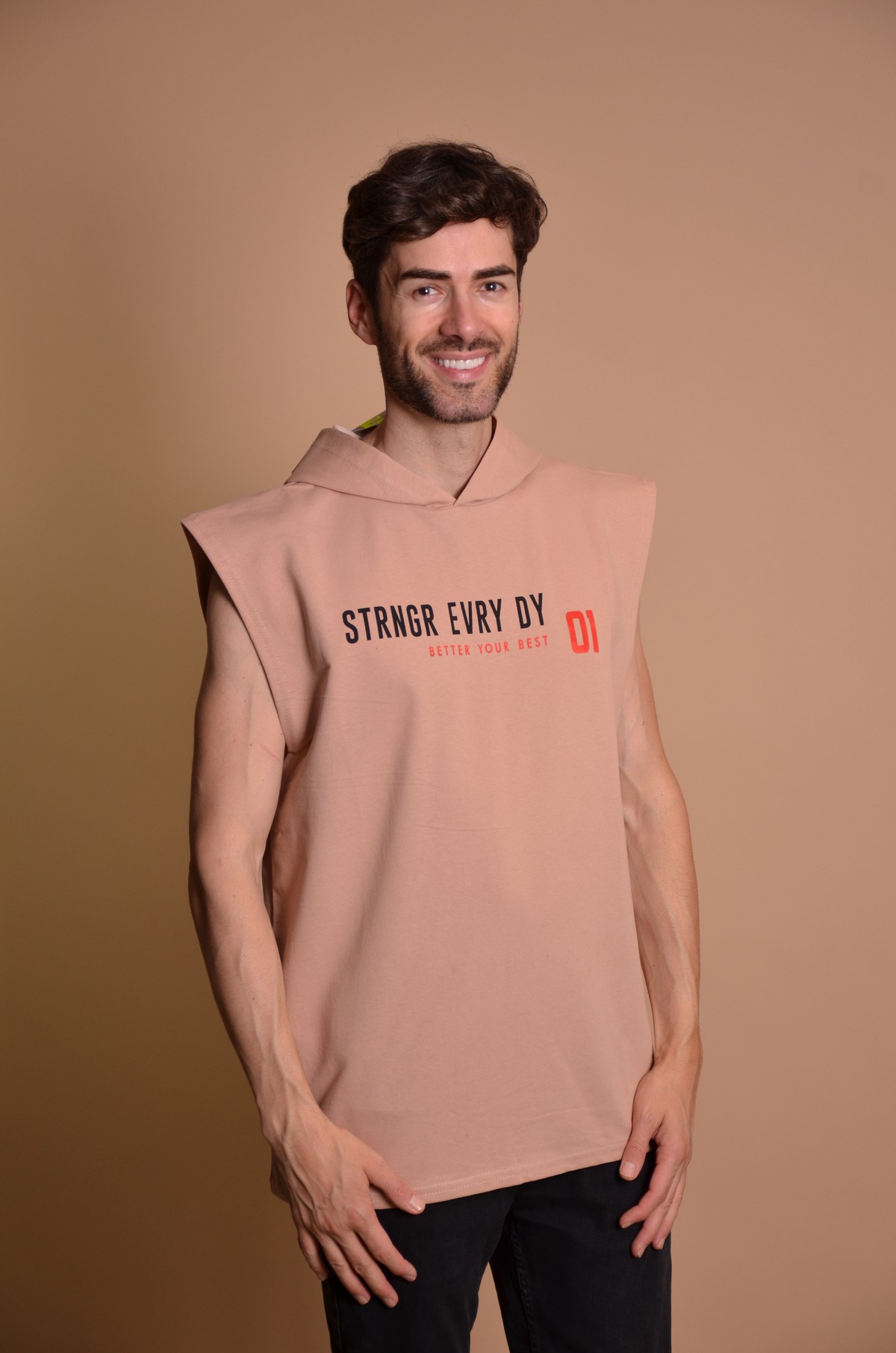 21166 Brown Мъжка тениска без ръкави