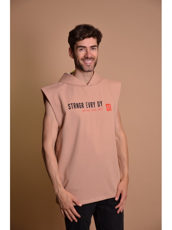 21166 Brown Мъжка тениска без ръкави