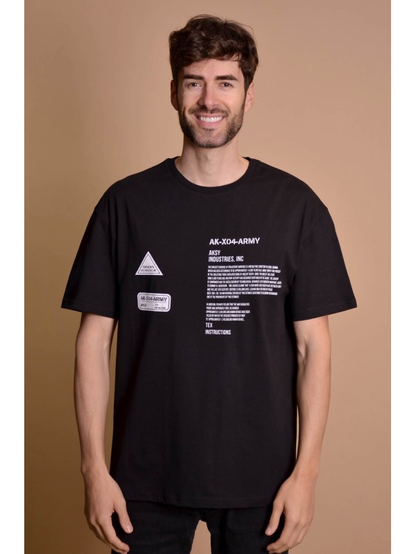 2133-1 Black Мъжка овърсайз тениска