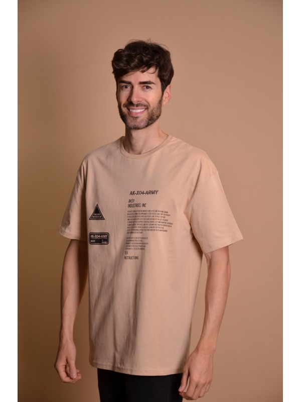 2133-1 Brown Мъжка овърсайз тениска