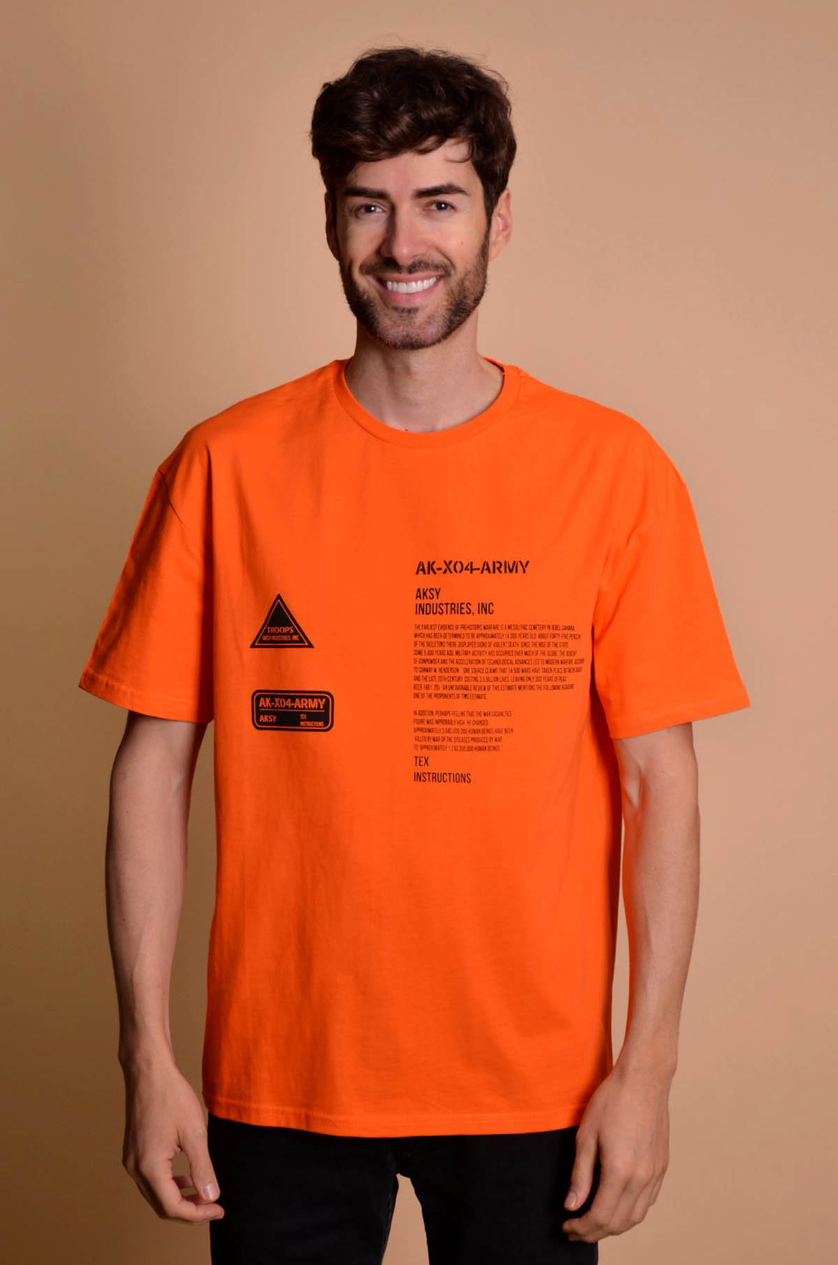 2133-1 Orange Мъжка овърсайз тениска