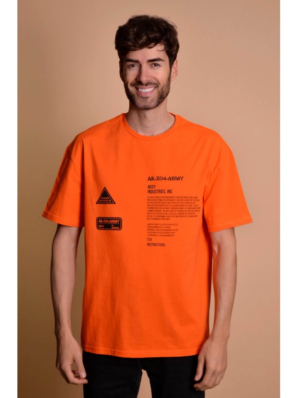 2133-1 Orange Мъжка овърсайз тениска
