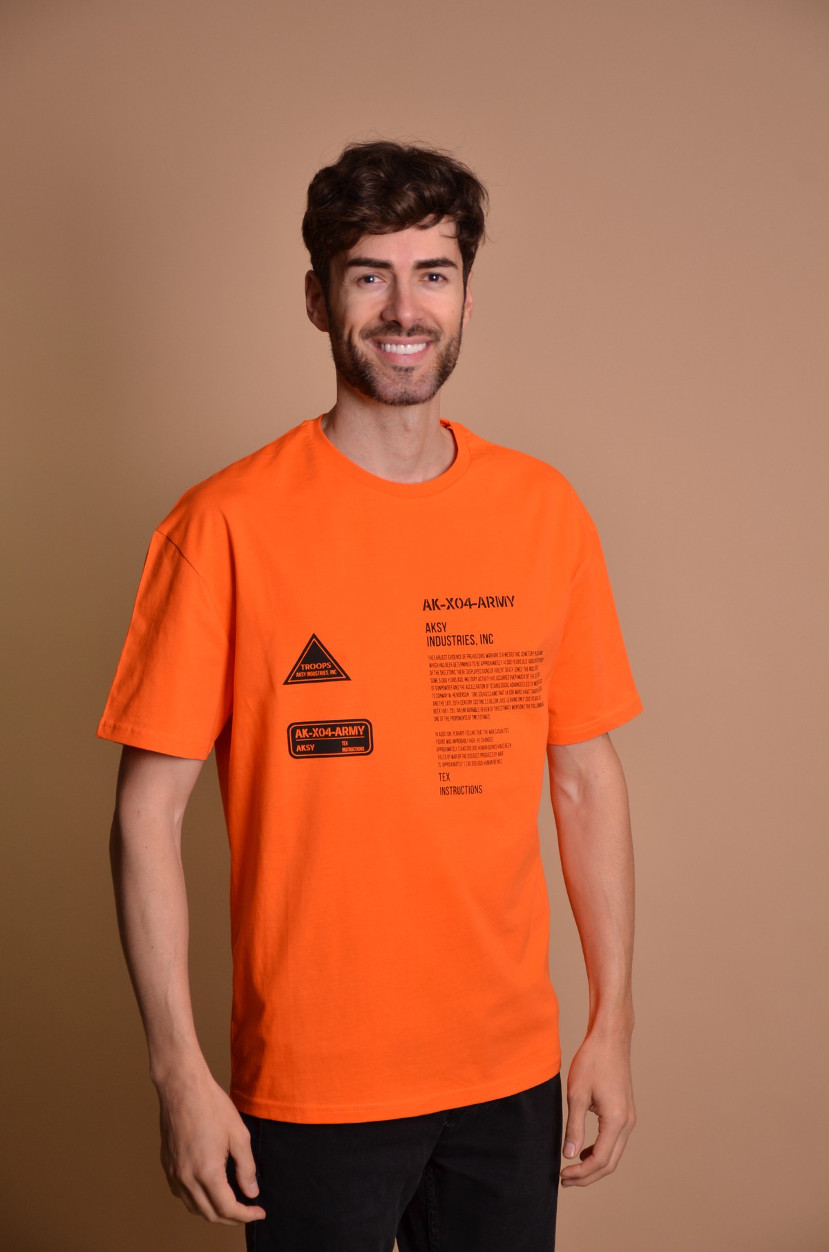 2133-1 Orange Мъжка овърсайз тениска