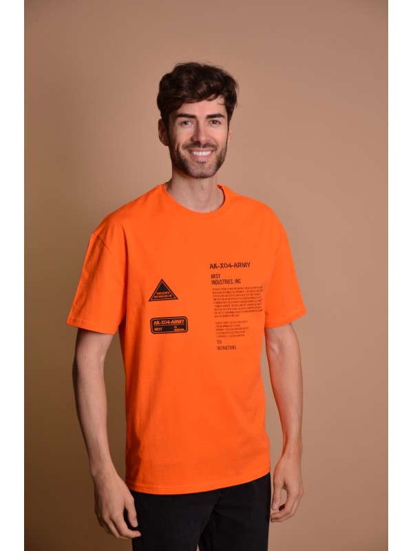 2133-1 Orange Мъжка овърсайз тениска