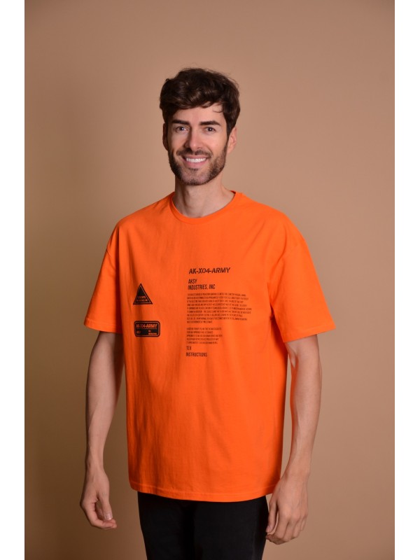 2133-1 Orange Мъжка овърсайз тениска