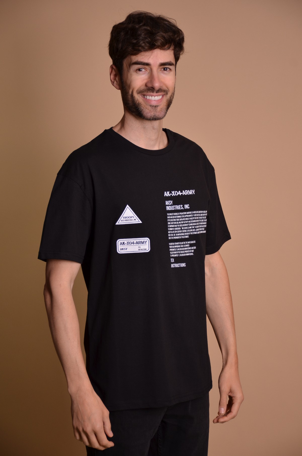 2133-1 Black Мъжка овърсайз тениска