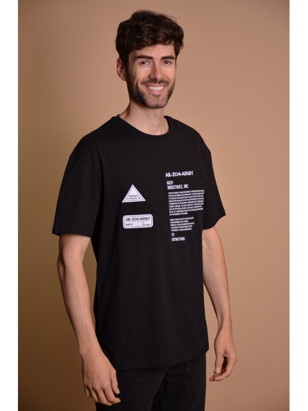 2133-1 Black Мъжка овърсайз тениска