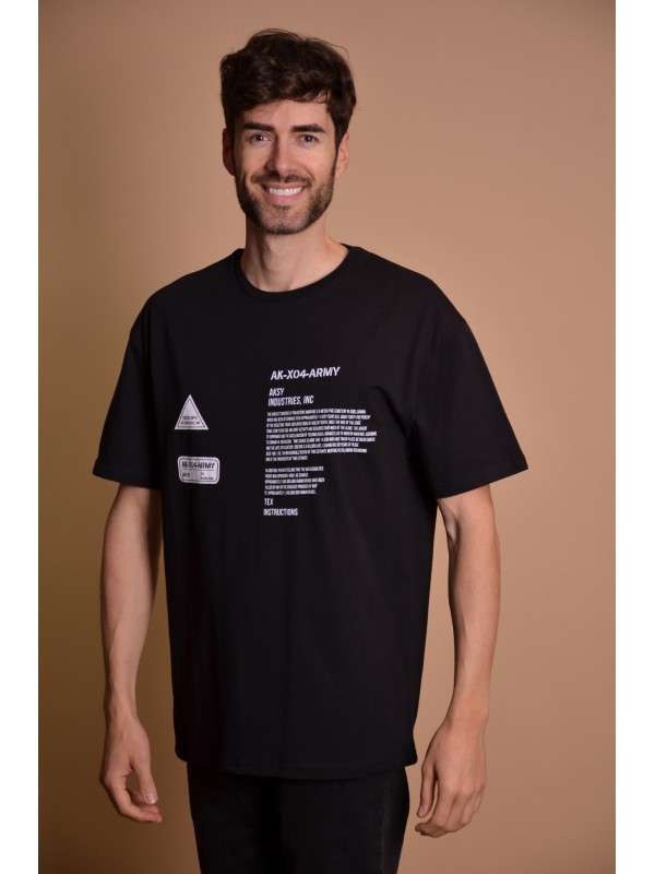 2133-1 Black Мъжка овърсайз тениска