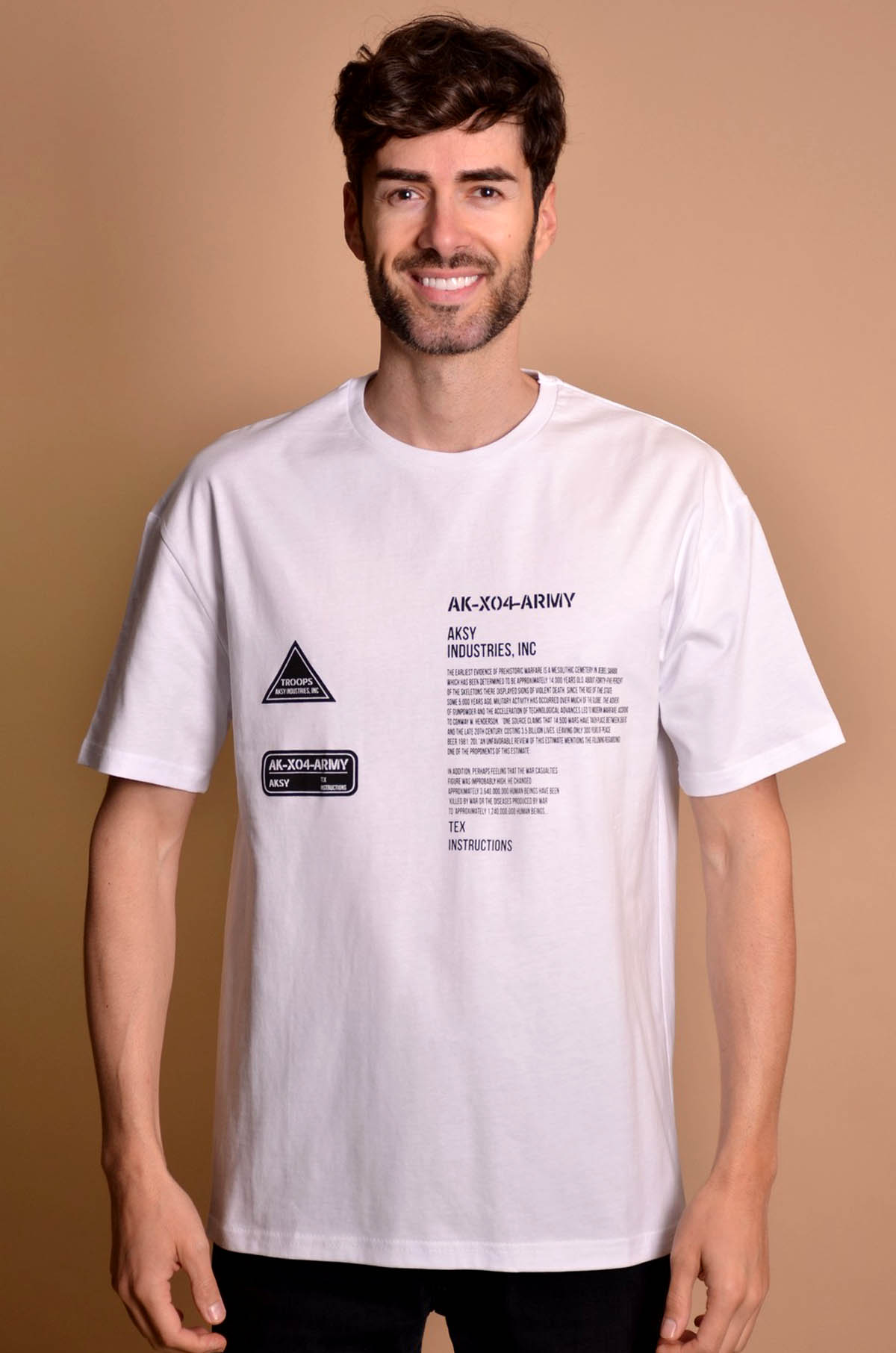 2133-1 White Мъжка овърсайз тениска