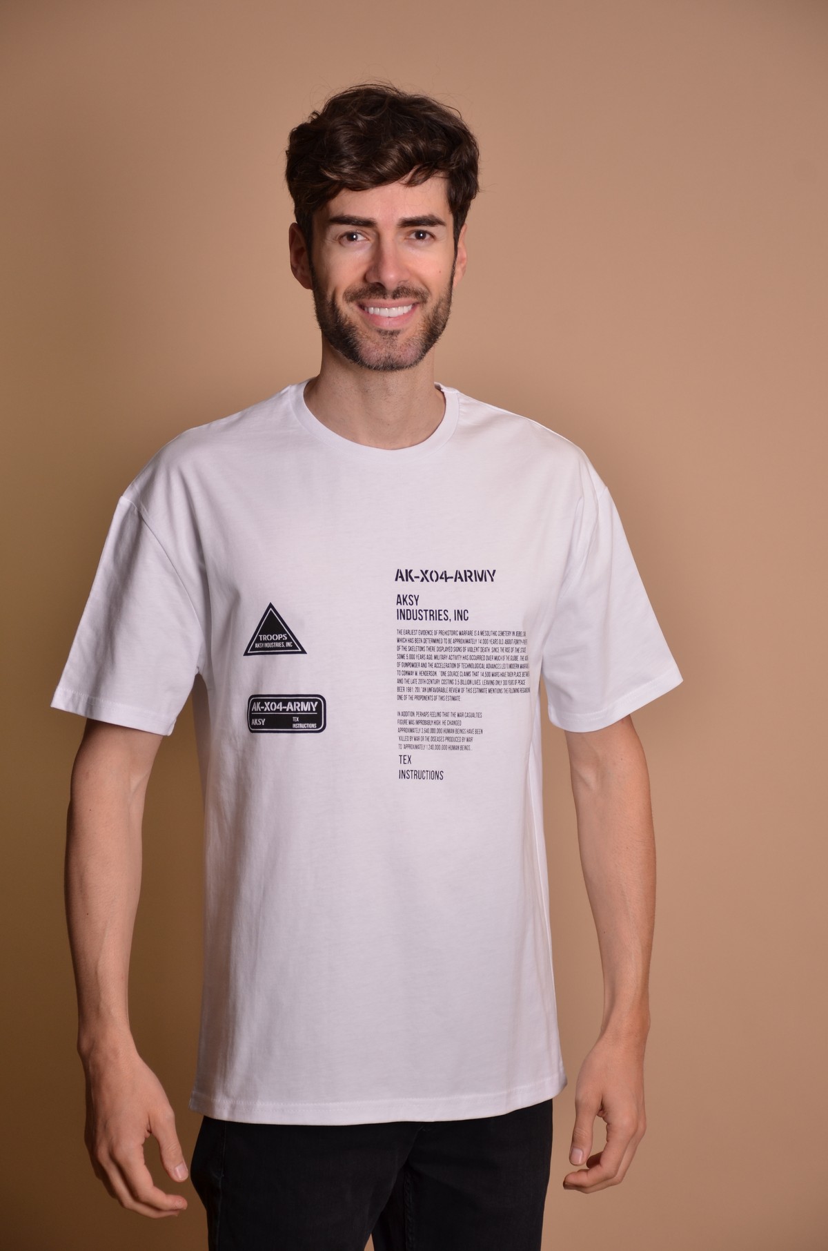 2133-1 White Мъжка овърсайз тениска