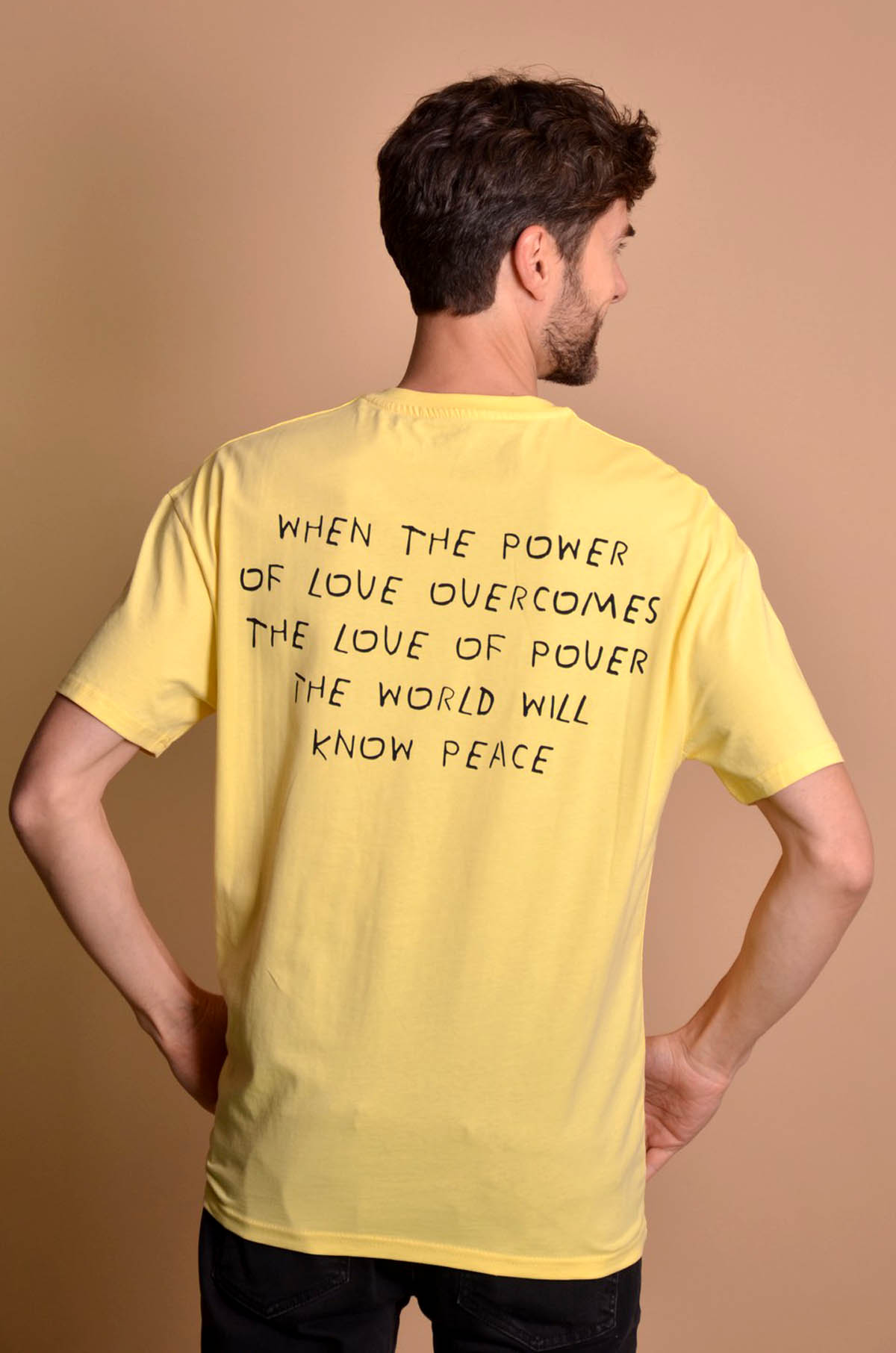 2133-2 Yellow Мъжка овърсайз тениска