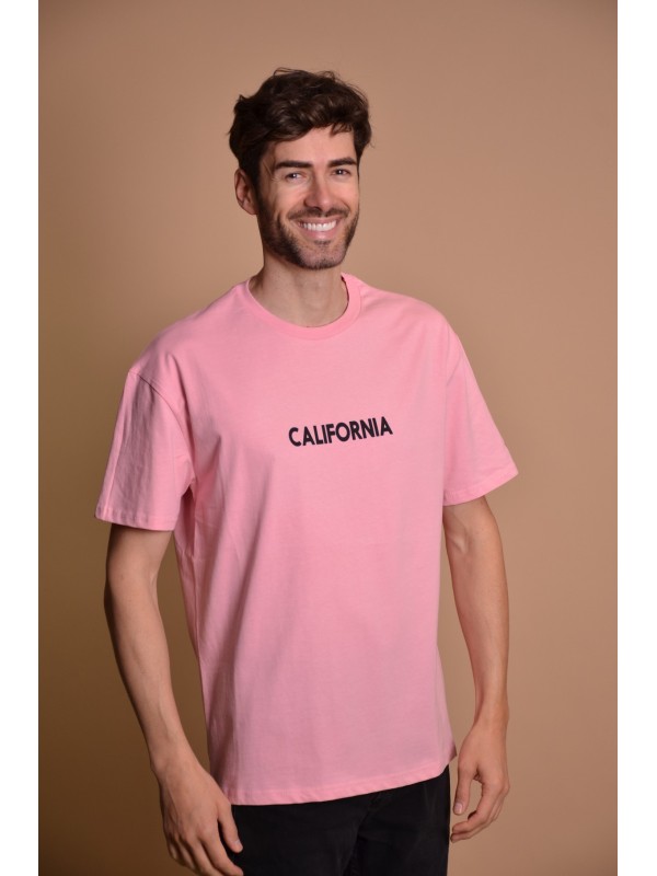 2133-6 Pink Мъжка овърсайз тениска