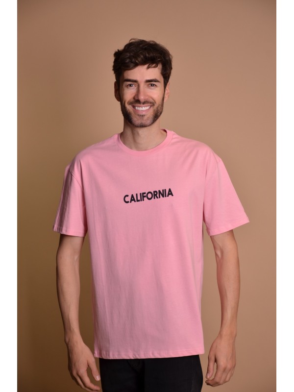 2133-6 Pink Мъжка овърсайз тениска