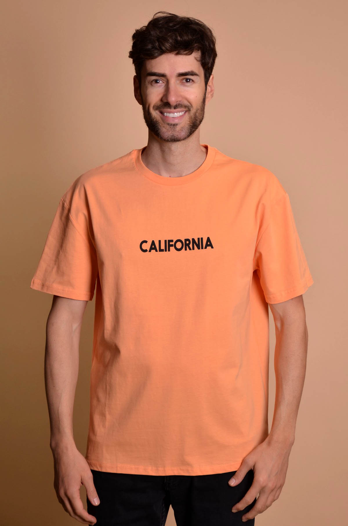 2133-6 Orange Мъжка овърсайз тениска