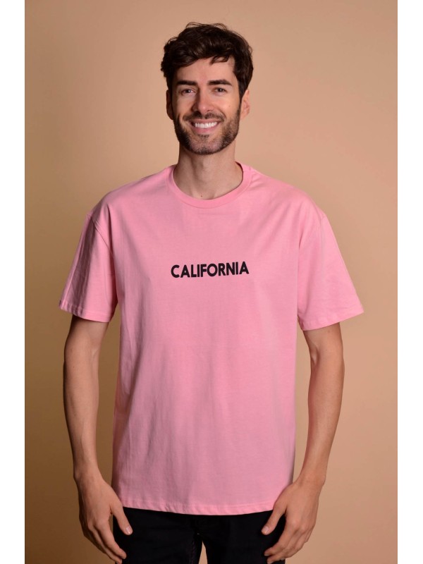 2133-6 Pink Мъжка овърсайз тениска