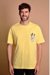 2133-4 Yellow Мъжка овърсайз тениска