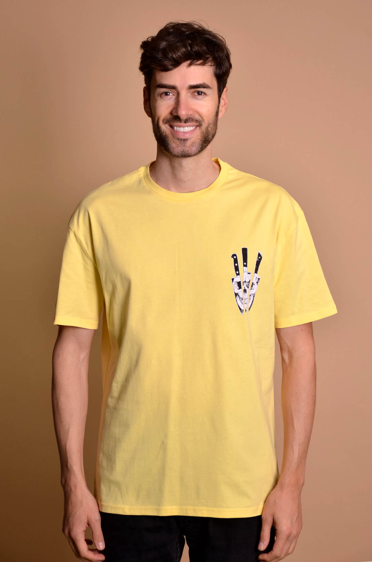 2133-4 Yellow Мъжка овърсайз тениска