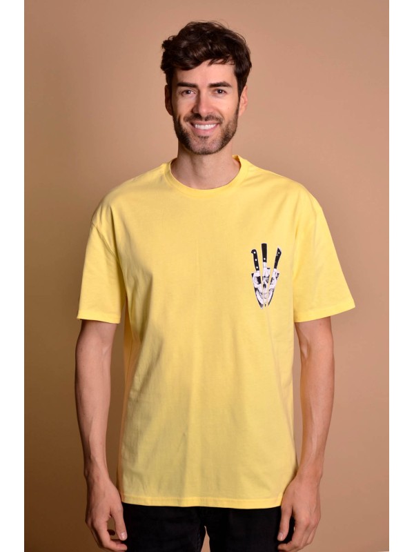 2133-4 Yellow Мъжка овърсайз тениска