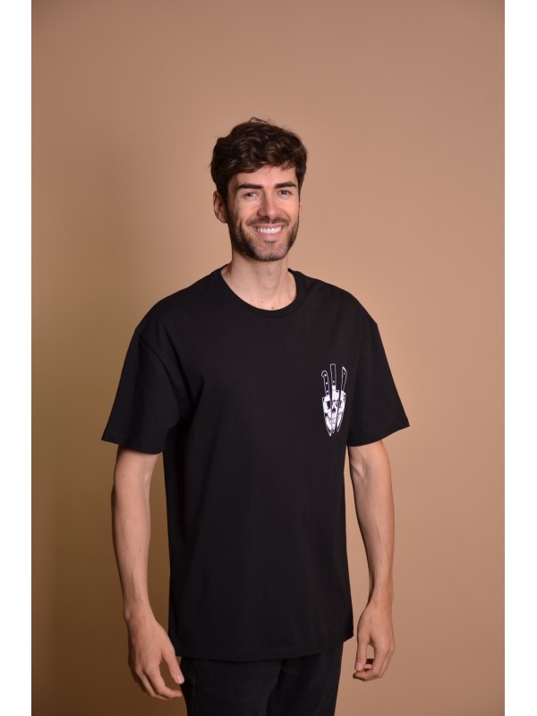 2133-4 Black Мъжка овърсайз тениска