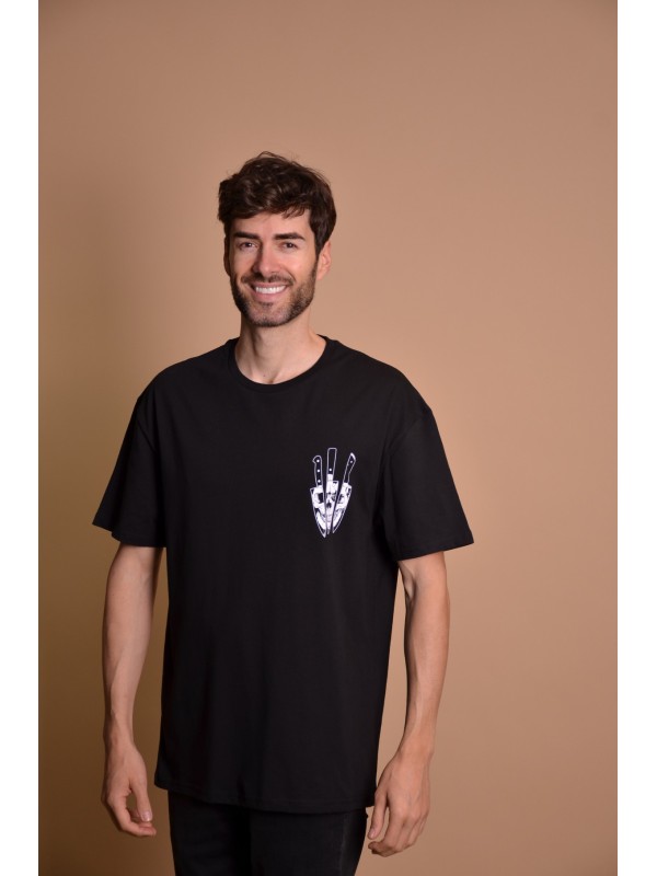 2133-4 Black Мъжка овърсайз тениска