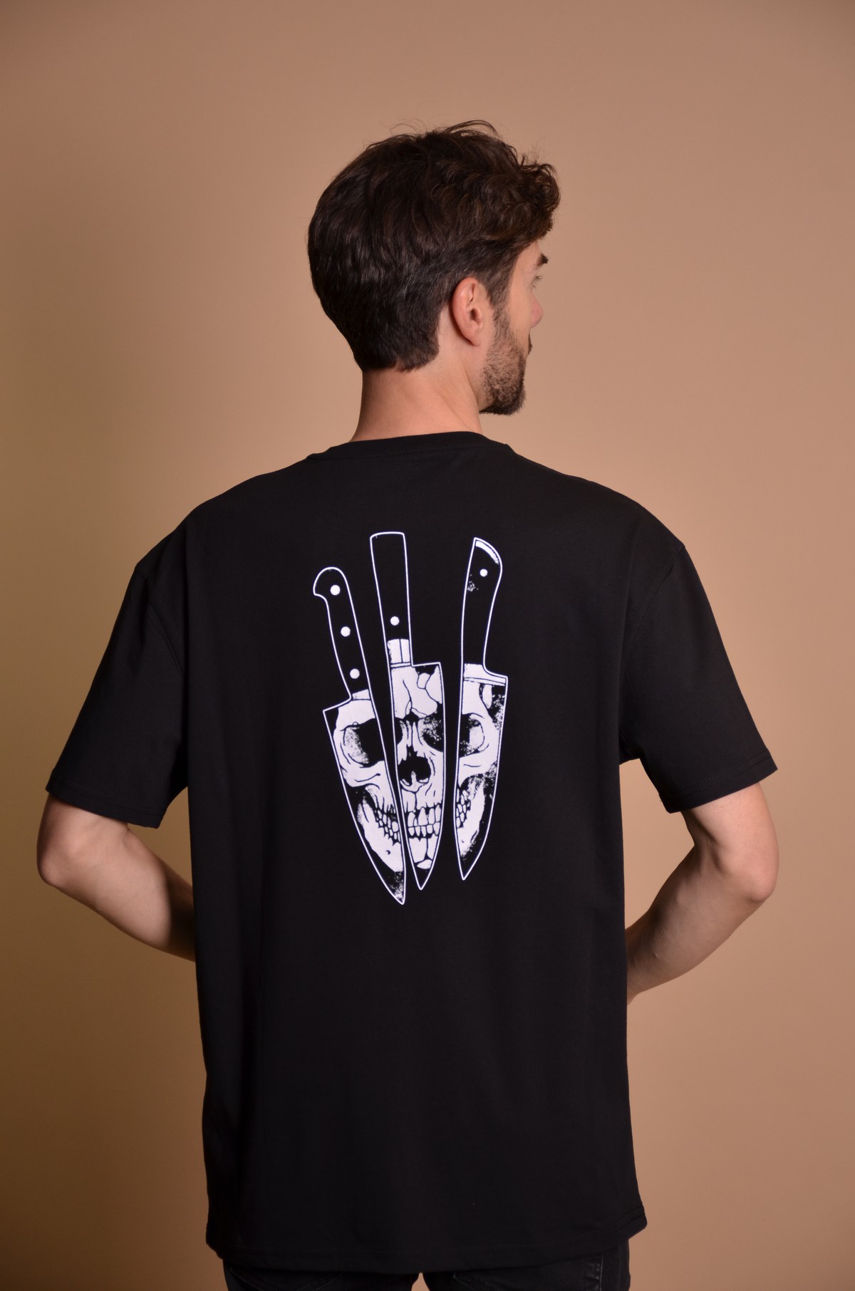 2133-4 Black Мъжка овърсайз тениска