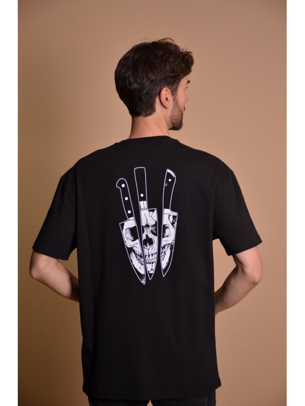 2133-4 Black Мъжка овърсайз тениска