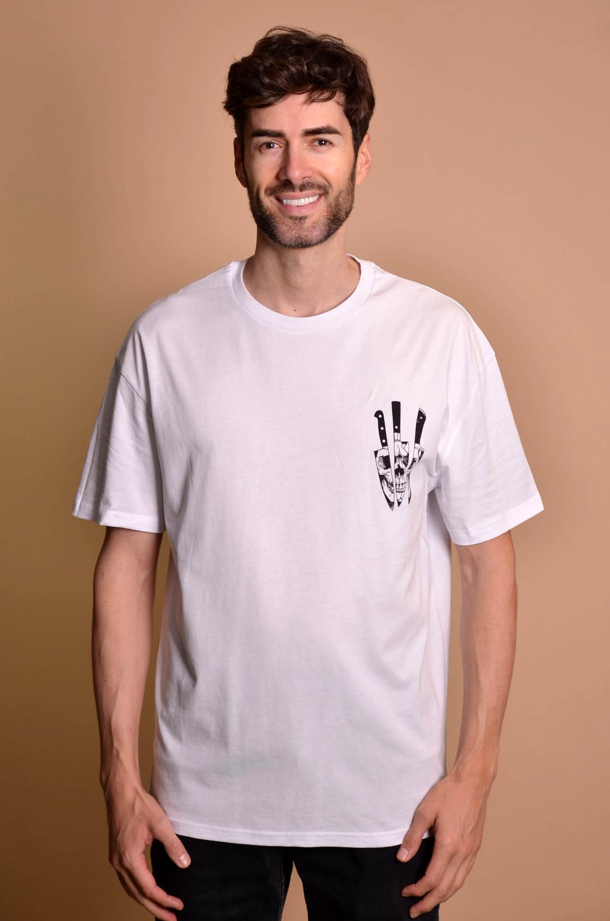 2133-4 White Мъжка овърсайз тениска
