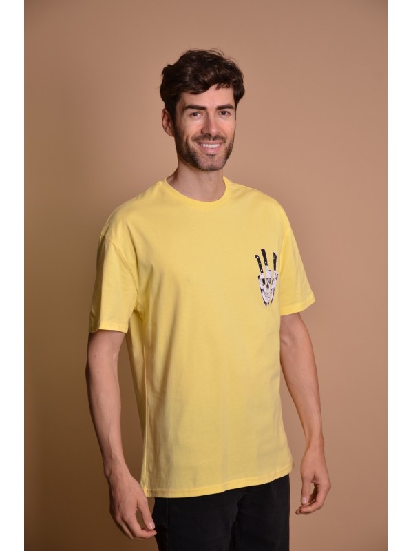 2133-4 Yellow Мъжка овърсайз тениска