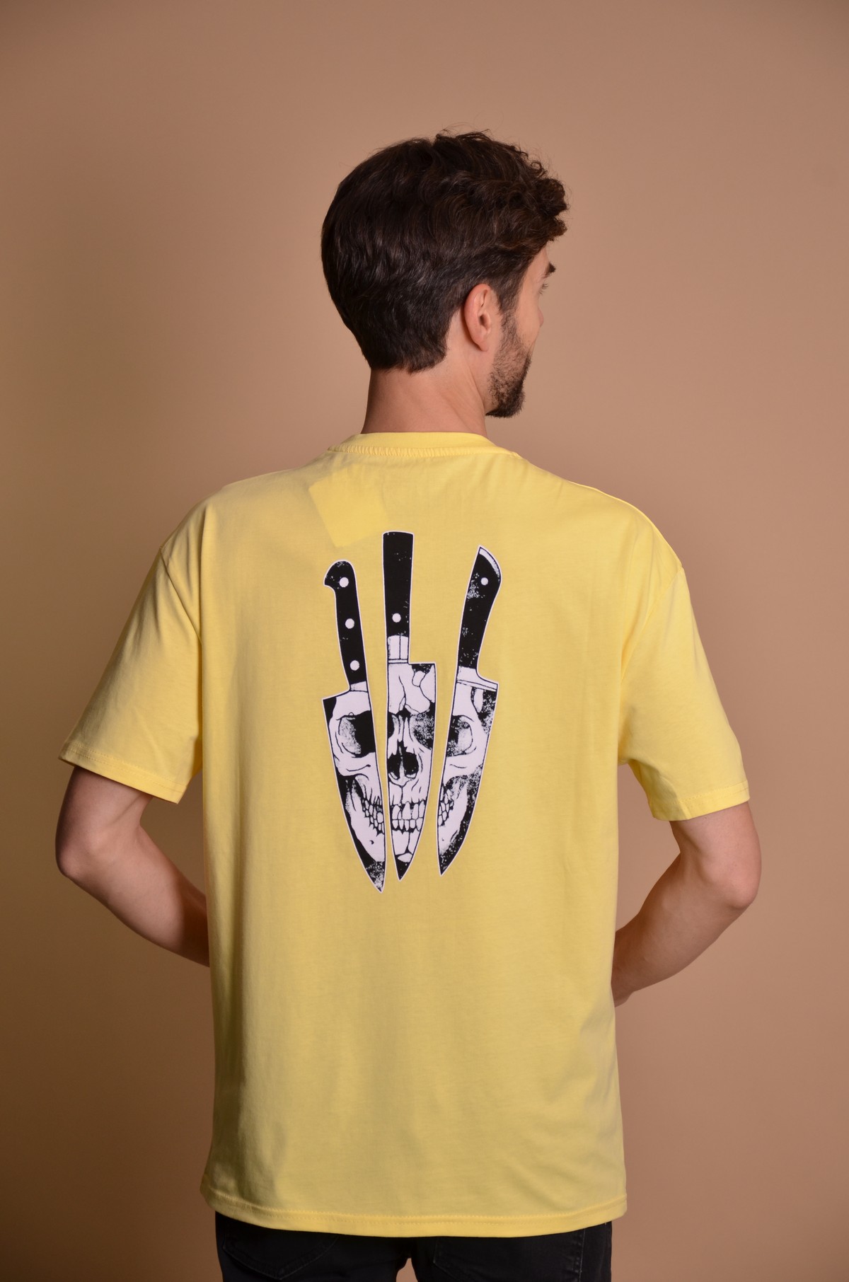 2133-4 Yellow Мъжка овърсайз тениска