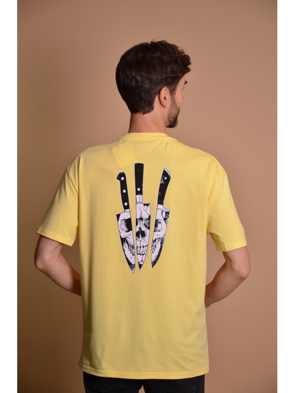2133-4 Yellow Мъжка овърсайз тениска