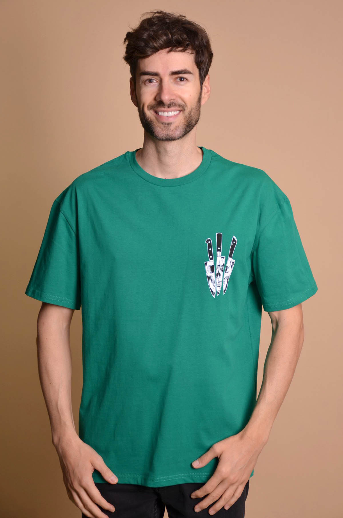 2133-4 Green Мъжка овърсайз тениска