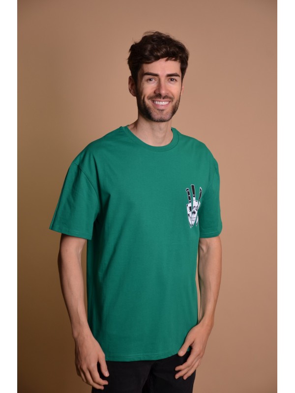 2133-4 Green Мъжка овърсайз тениска