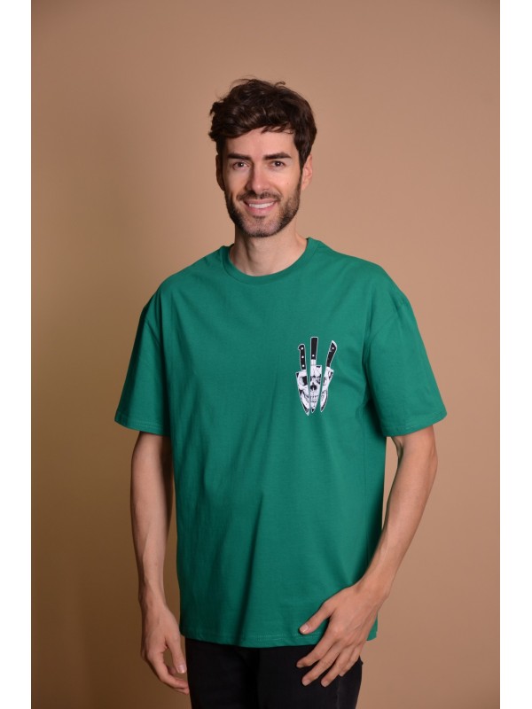 2133-4 Green Мъжка овърсайз тениска