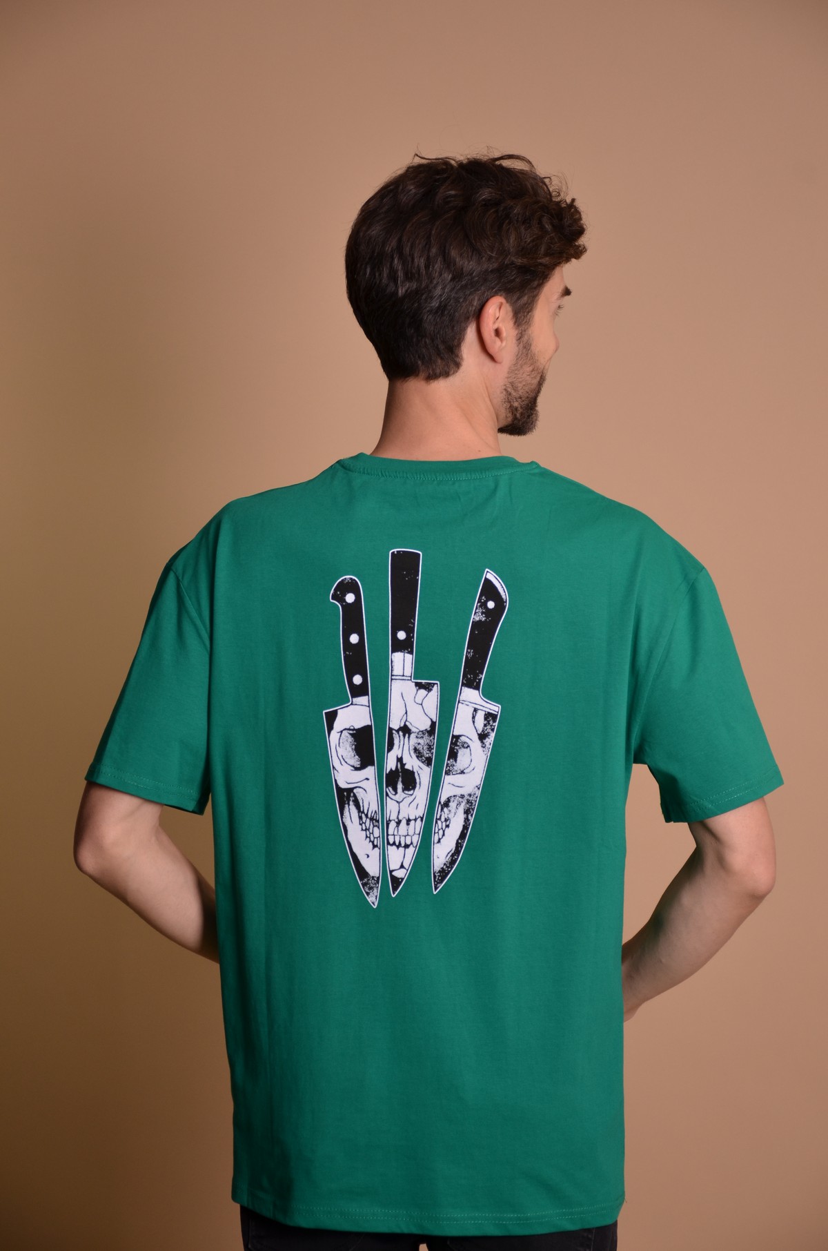 2133-4 Green Мъжка овърсайз тениска