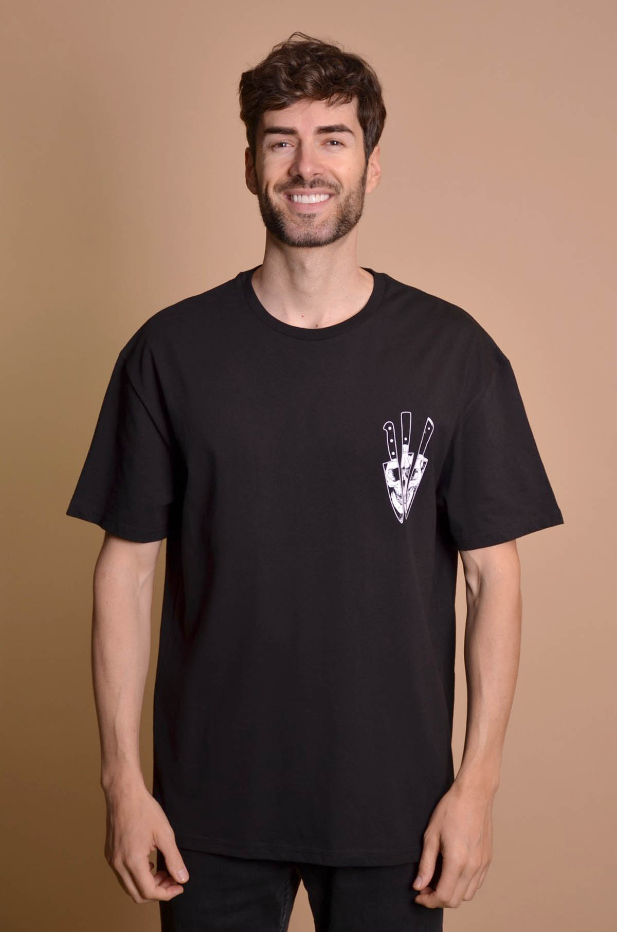 2133-4 Black Мъжка овърсайз тениска