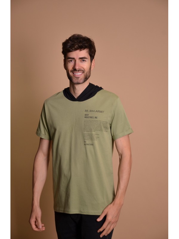 23Y15 Khaki Мъжка тениска с качулка