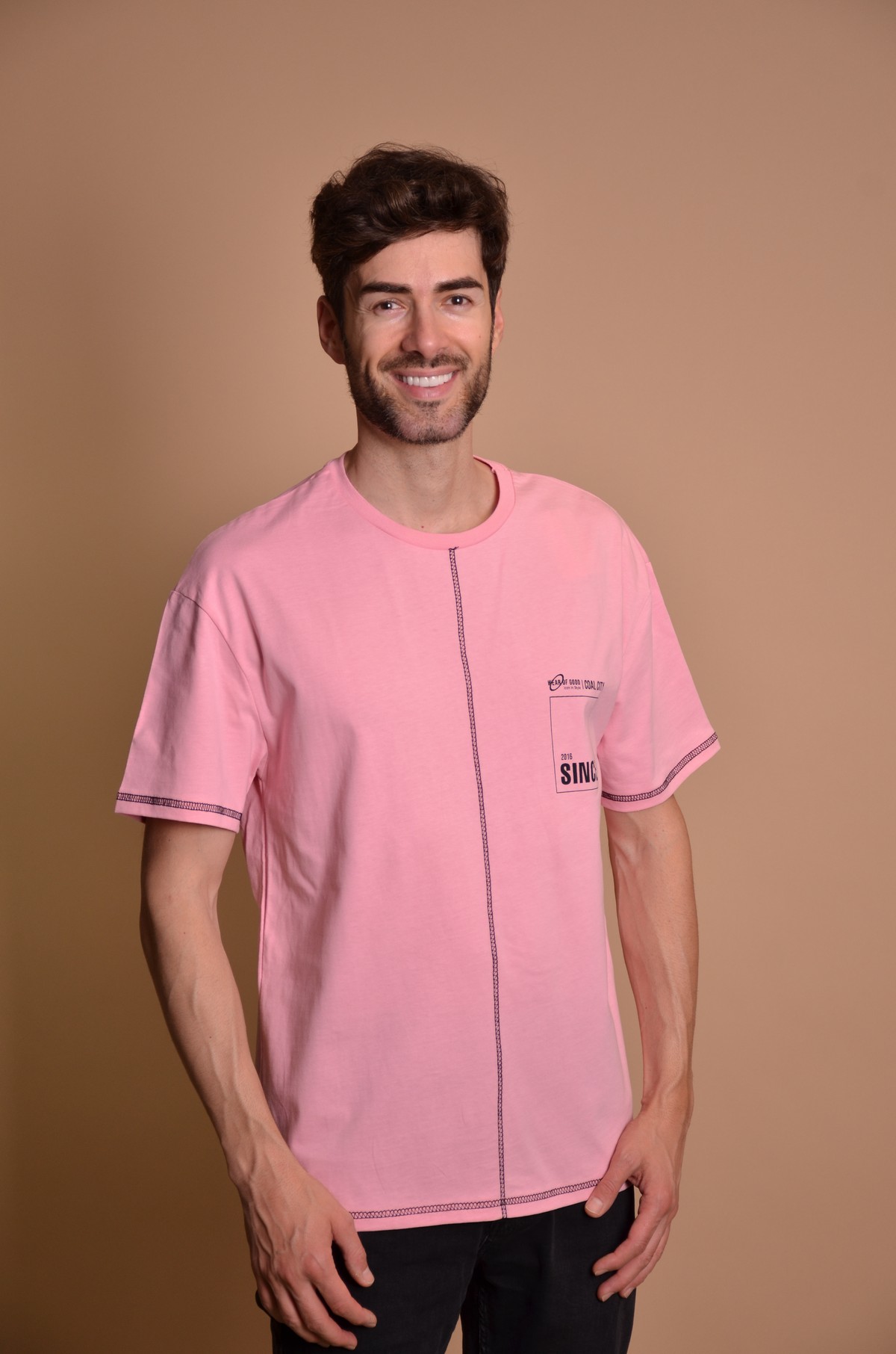 23Y50 Pink Мъжка овърсайз тениска