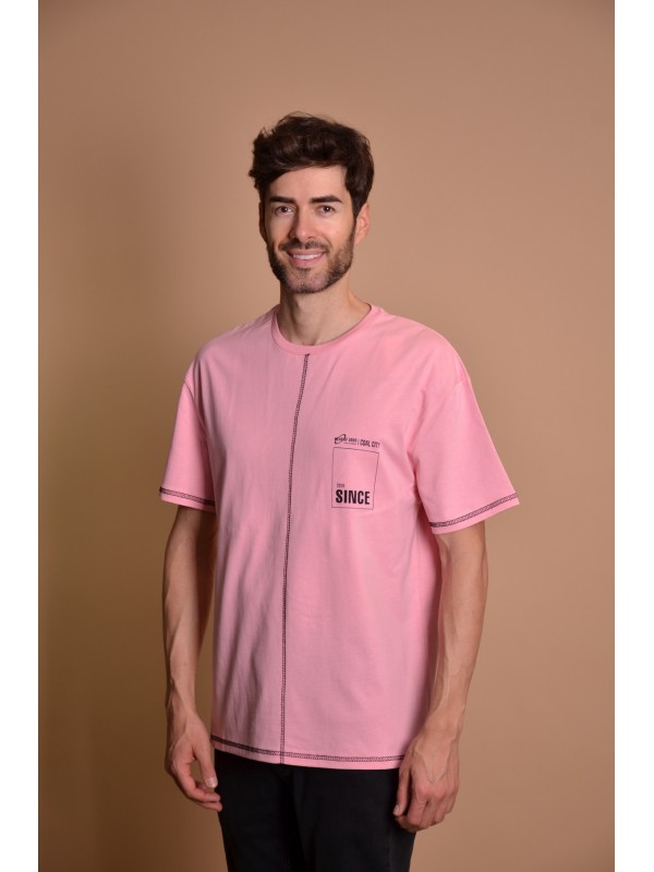 23Y50 Pink Мъжка овърсайз тениска