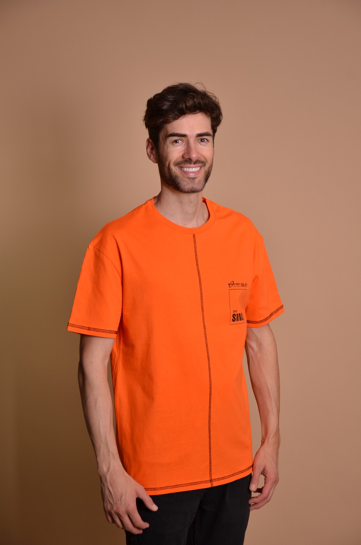 23Y50 Orange Мъжка овърсайз тениска