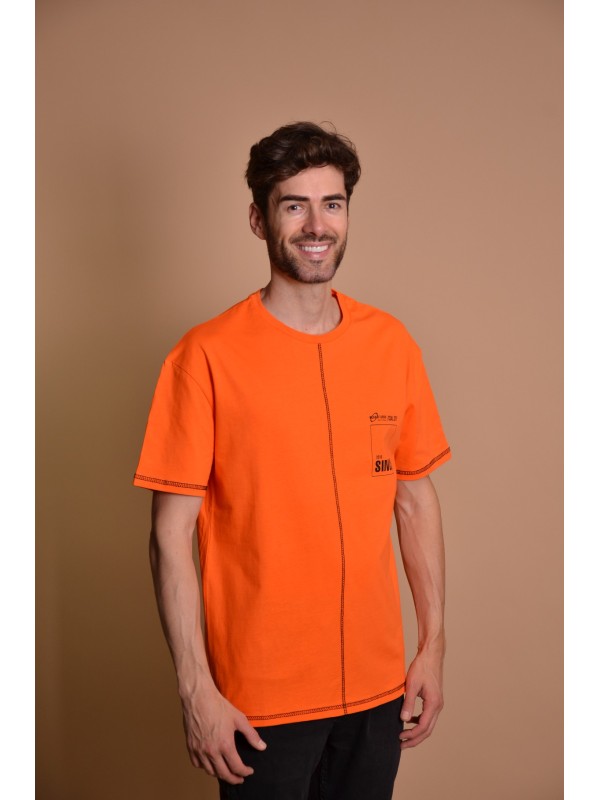23Y50 Orange Мъжка овърсайз тениска