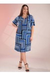 111746 Blue Дамска рокля в макси размери