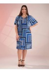 111746 Blue Дамска рокля в макси размери