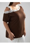 111839 Brown Дамска тениска в макси размери