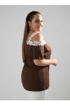 111839 Brown Дамска тениска в макси размери