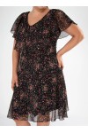 112004 Black/Red Дамска рокля в макси размери