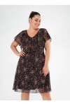 112004 Black/Red Дамска рокля в макси размери