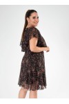 112004 Black/Red Дамска рокля в макси размери