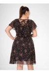 112004 Black/Red Дамска рокля в макси размери