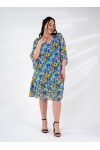 112047 Blue Дамска рокля в макси размери
