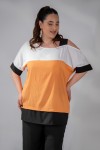 112939 Orange Дамска тениска в макси размери